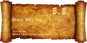Bucz Bács névjegykártya
